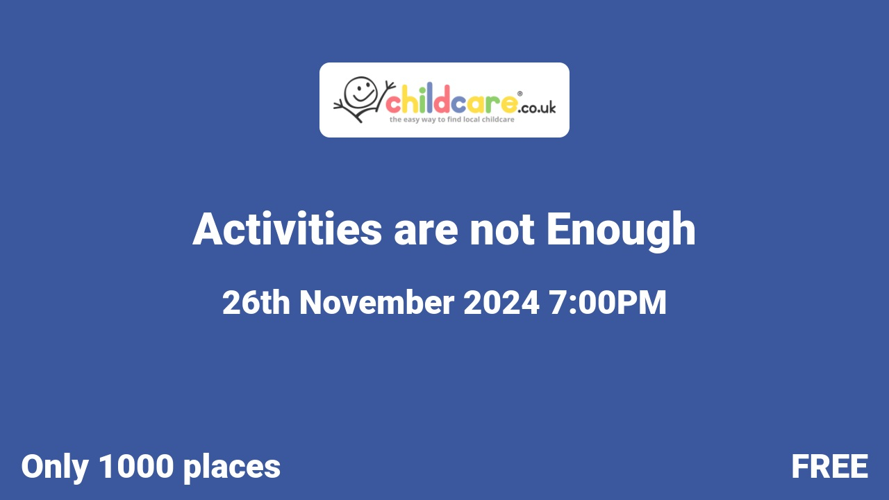 Activities are not Enough poster