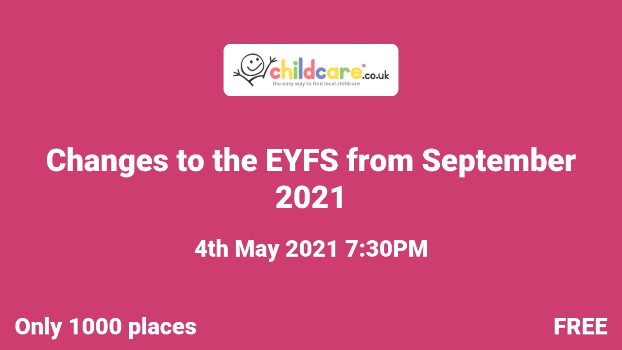 Changes to the EYFS from September 2021 Poster