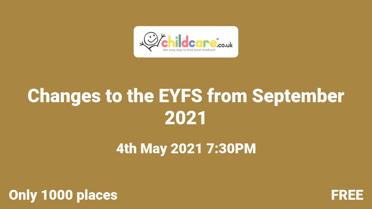 Changes to the EYFS from September 2021 Poster