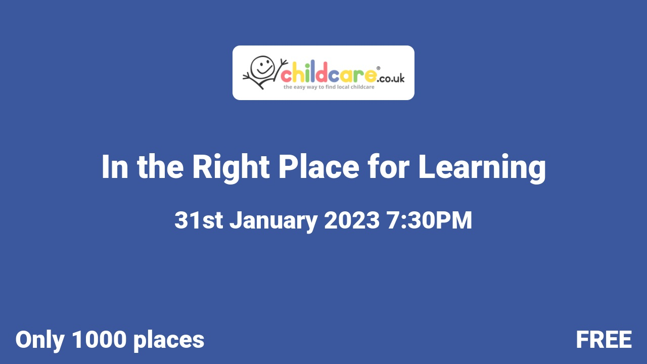 In the Right Place for Learning poster