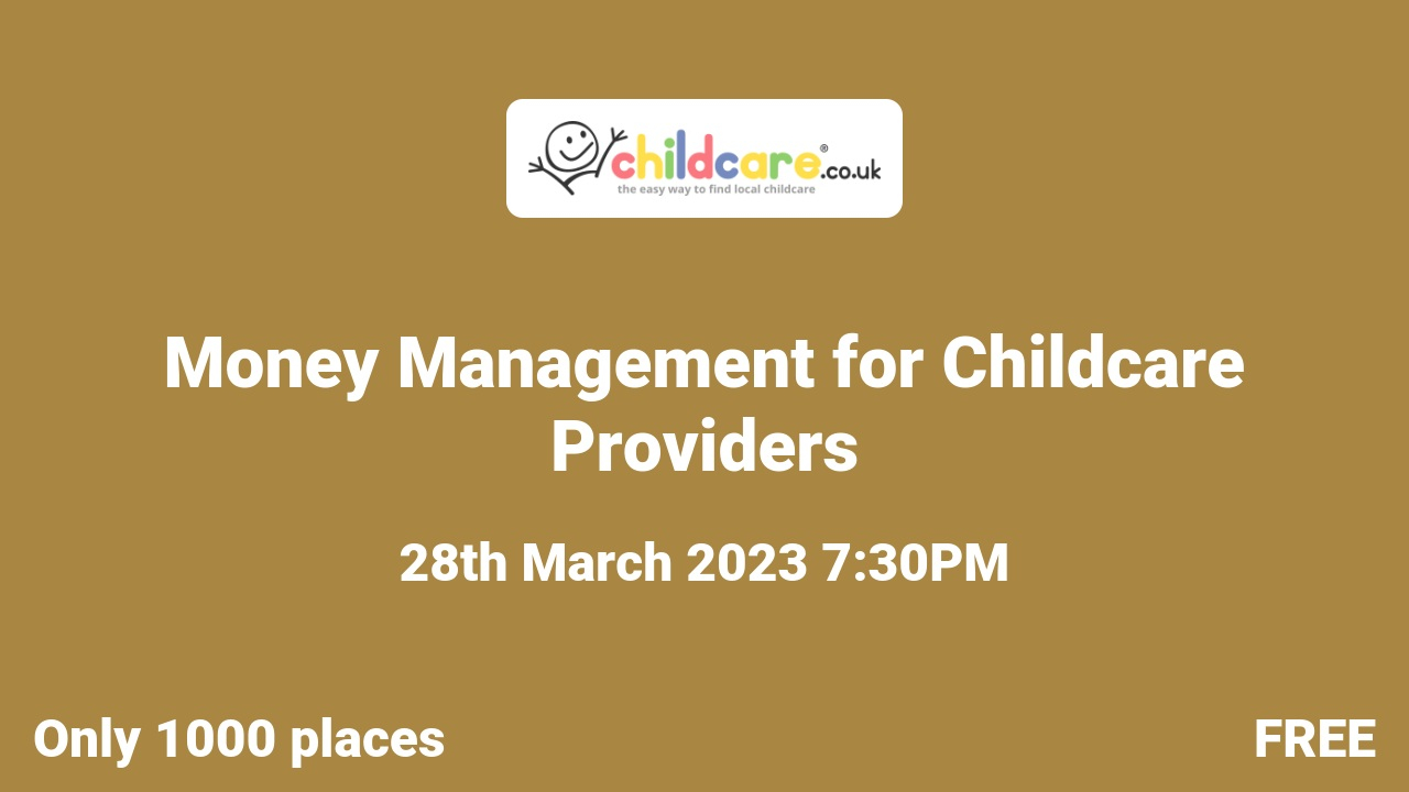 Money Management for Childcare Providers poster