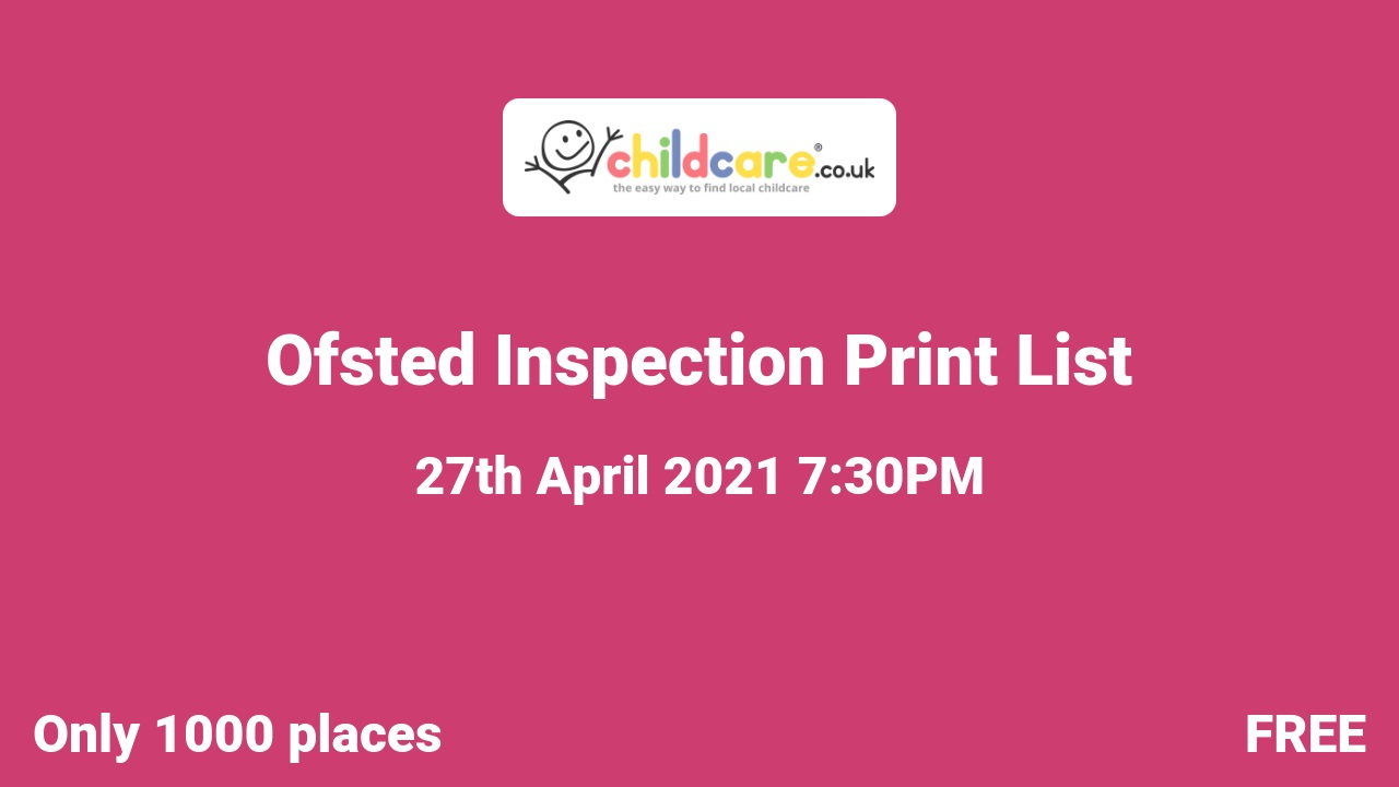 Ofsted Inspection Print List Poster