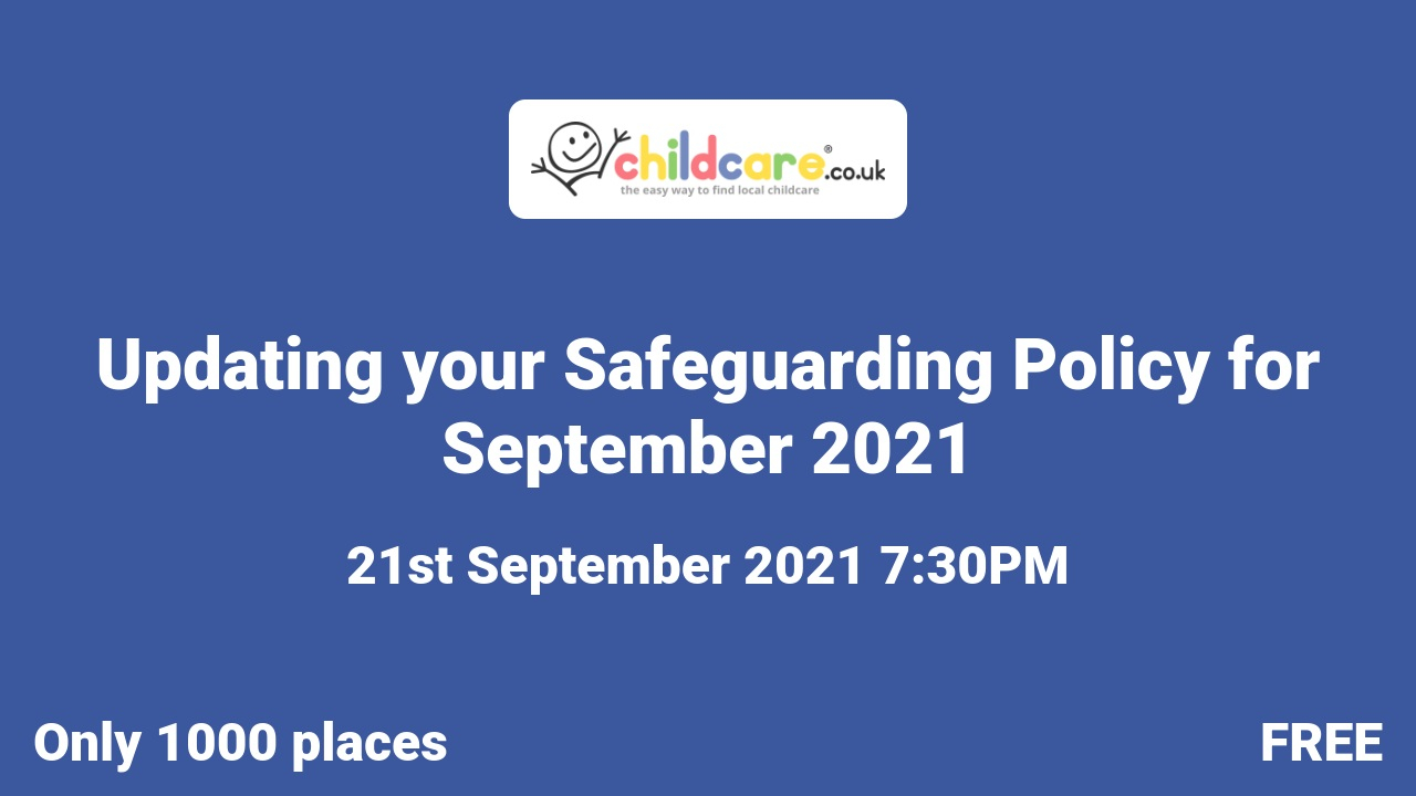 Updating your Safeguarding Policy for September 2021 poster