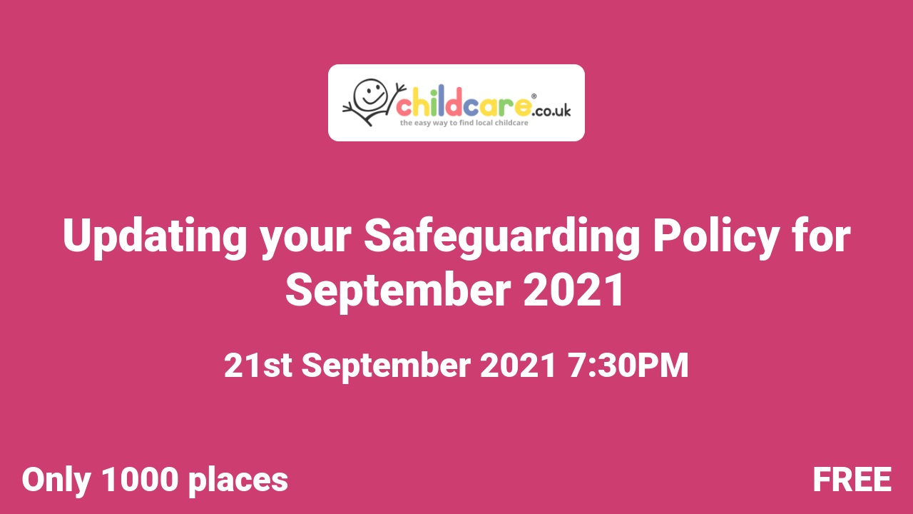 Updating your Safeguarding Policy for September 2021 poster