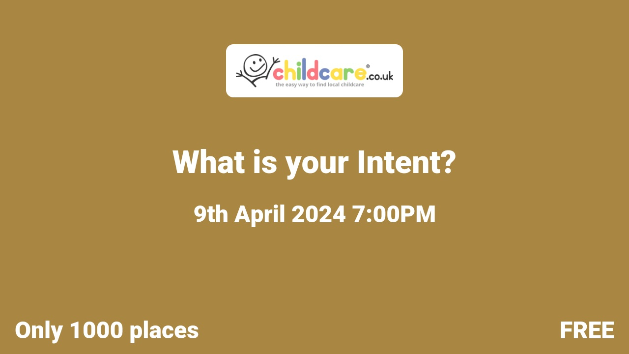 What is your Intent?  poster